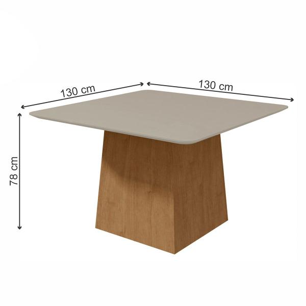 Imagem de Mesa de Jantar 8 Lugares Nevada com Vidro Amêndoa Clean/Off White/Suede Animale Bege 75337 - Móveis Lopas