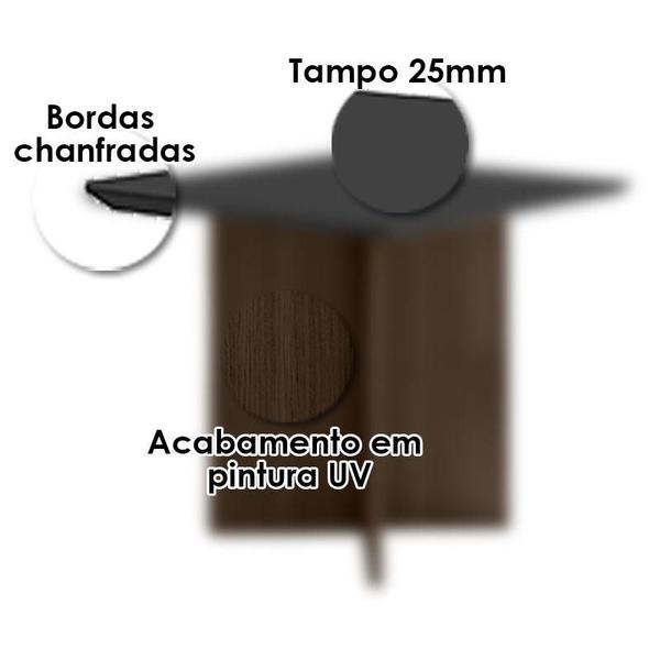 Imagem de Mesa de Jantar 90cm Helo Amêndoa Grafite com 4 Cadeiras Jade Bordada Amêndoa Cappuccino  Poliman