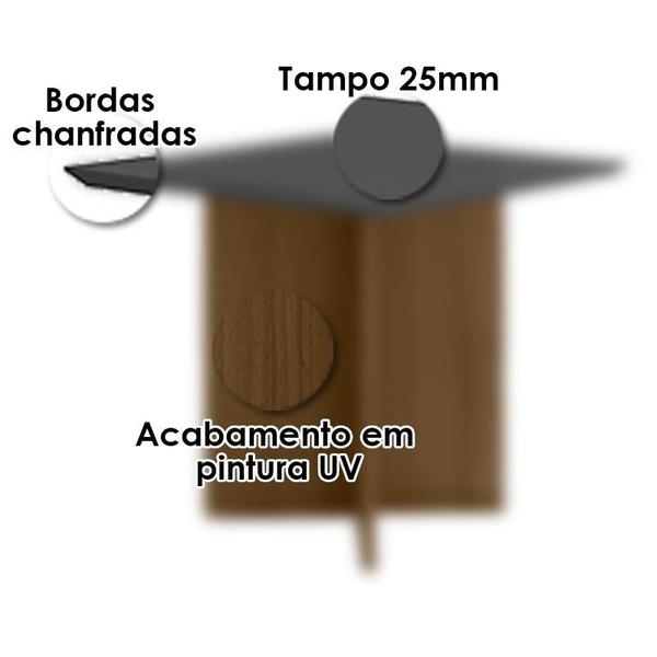 Imagem de Mesa de Jantar 90cm Helo com Vidro Carvalho Grafite  Poliman