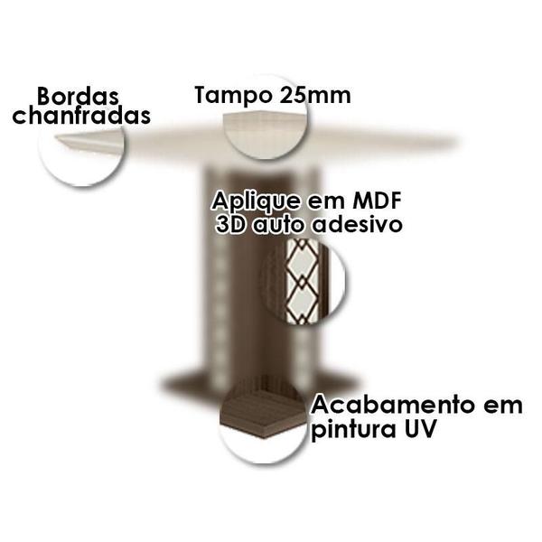 Imagem de Mesa de Jantar 90cm Ísis com Vidro Amêndoa Off White  Poliman