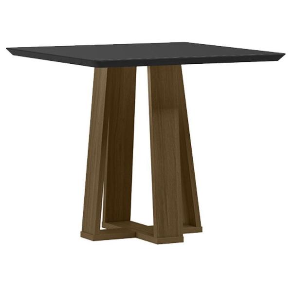 Imagem de Mesa de Jantar 90x90 cm Valência com Vidro Imbuia Preto  New Ceval