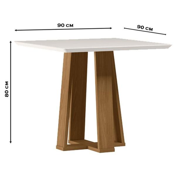 Imagem de Mesa de Jantar 90x90 cm Valência com Vidro Ype Off White  New Ceval