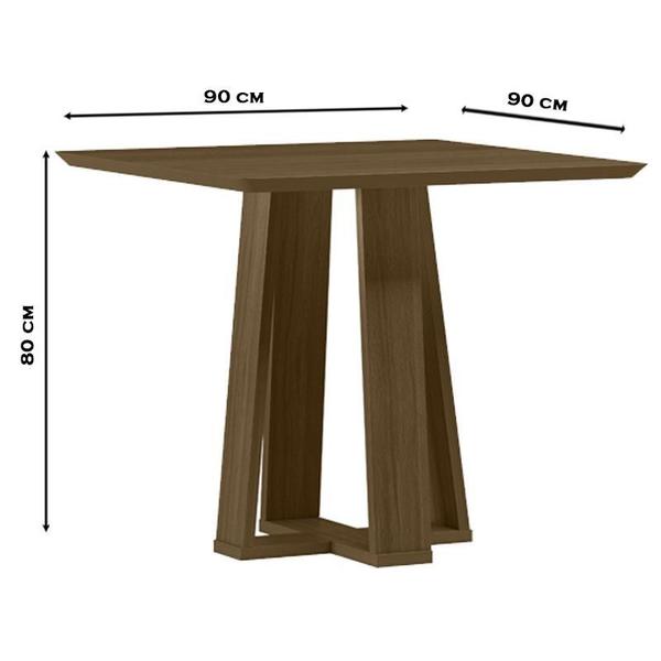 Imagem de Mesa de Jantar 90x90 cm Valência sem Vidro Imbuia  New Ceval