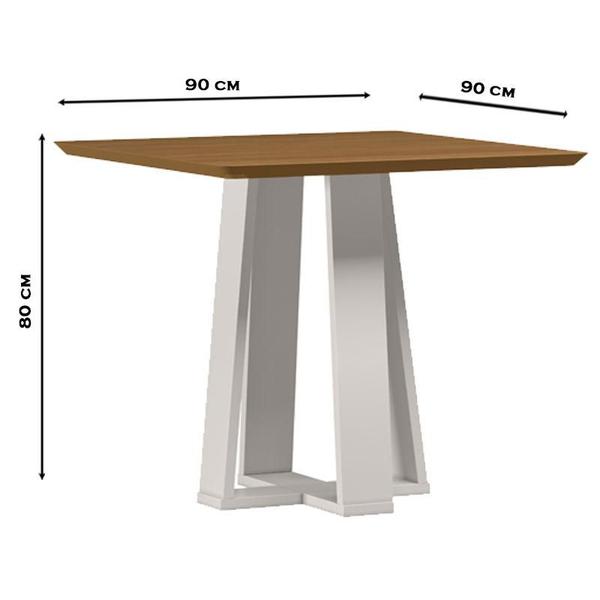 Imagem de Mesa de Jantar 90x90 cm Valência sem Vidro Off White Ype  New Ceval