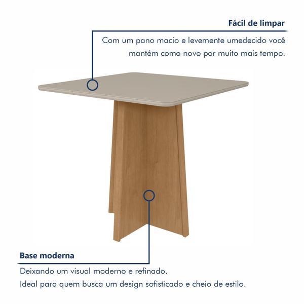 Imagem de Mesa de Jantar 90x90cm Tampo MDF/Vidro Celebrare