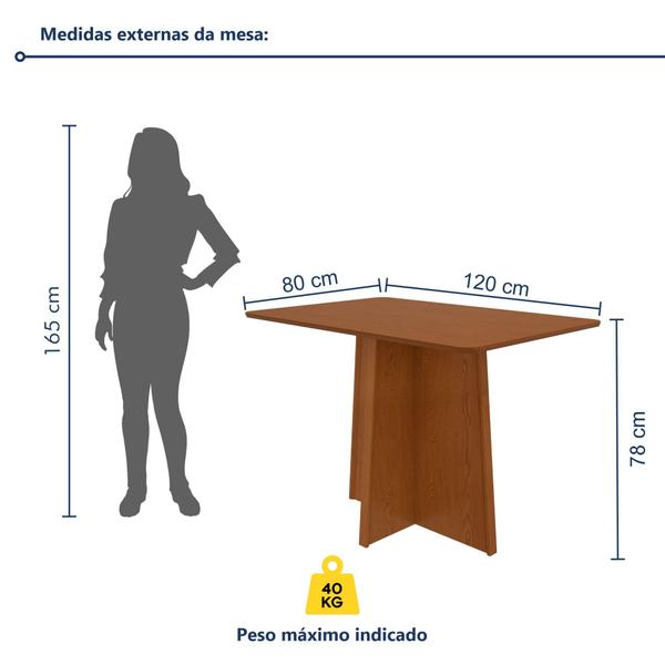 Imagem de Mesa de Jantar 90x90cm Tampo MDF/Vidro Celebrare Móveis Lopas