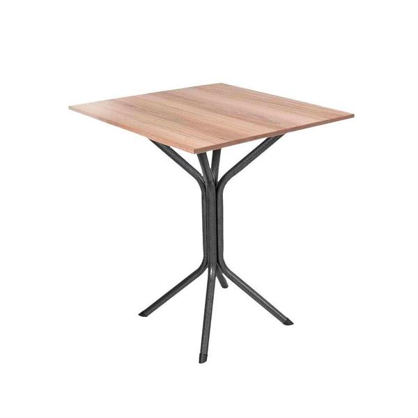 Imagem de Mesa De Jantar Aço 4 Lugares 68cm Preto Carvalho Atticus Shop Jm