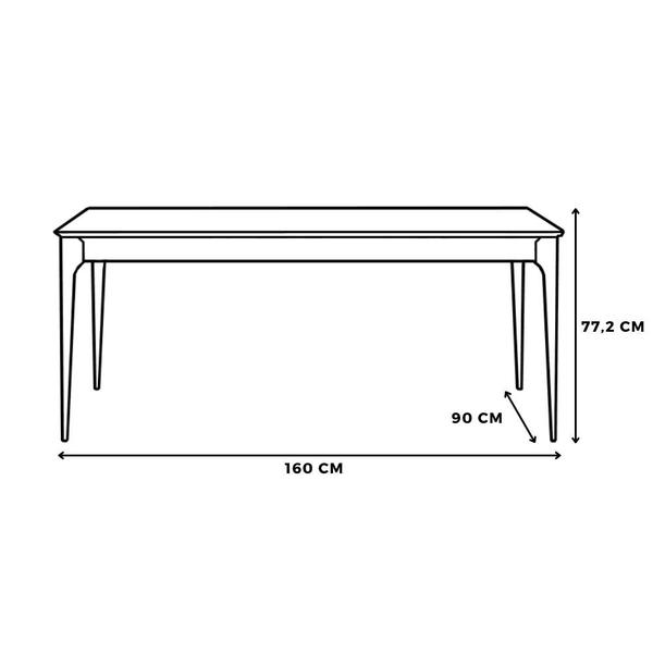 Imagem de Mesa de Jantar Addar com Vidro 160cm Natural e Off White Província