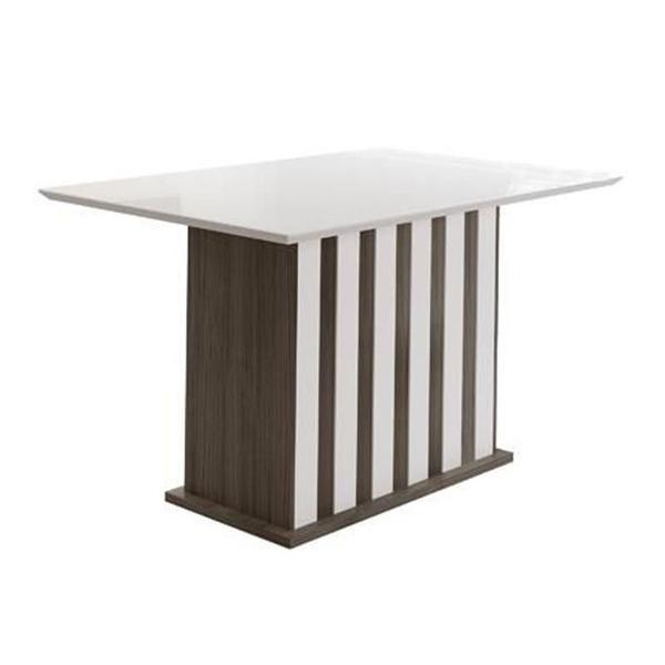 Imagem de Mesa de Jantar Amalia 136cm com Vidro Amêndoa/Off White - Poliman