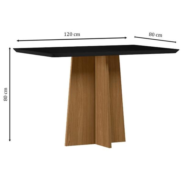 Imagem de Mesa de Jantar Ambiente Anitta 120x80 cm com Vidro Ype Preto e 4 Cadeiras Ana Veludo Preto  New Ceval