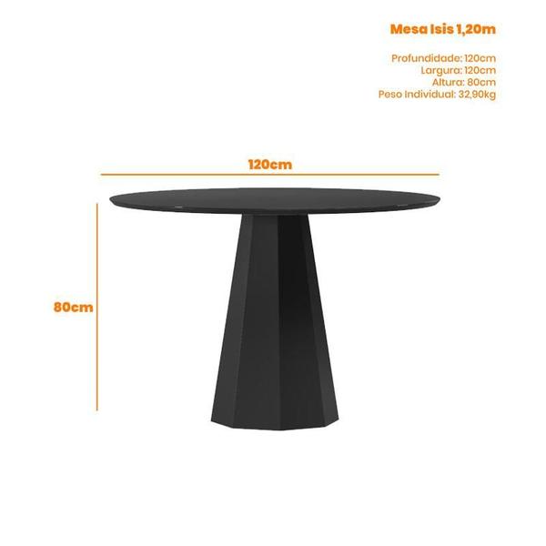 Imagem de Mesa de jantar Ambiente Isis 120x120 cm com Vidro Preto e 4 Cadeiras Ana Ype Veludo Preto  New Ceval