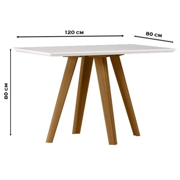 Imagem de Mesa de Jantar Ambiente Mariah 120x80 cm com Vidro Ype Off White e 4 Cadeiras Mariana Veludo Nude  New Ceval