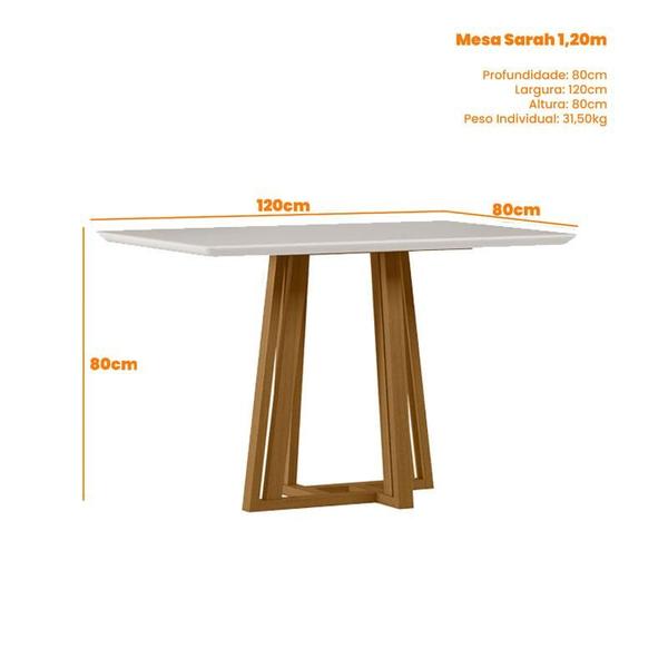 Imagem de Mesa de Jantar Ambiente Sarah 120x80 cm com Vidro Ype Off White e 4 Cadeiras Mariana Ype Veludo Nude  New Ceval