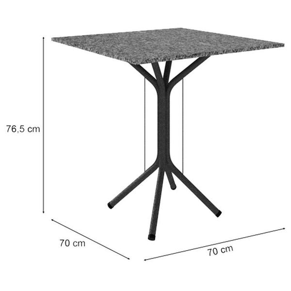 Imagem de Mesa de Jantar Ambiente Thais 70x70 cm com Granito Ocre Itabira com 4 Cadeiras 050 Preto  Artefamol