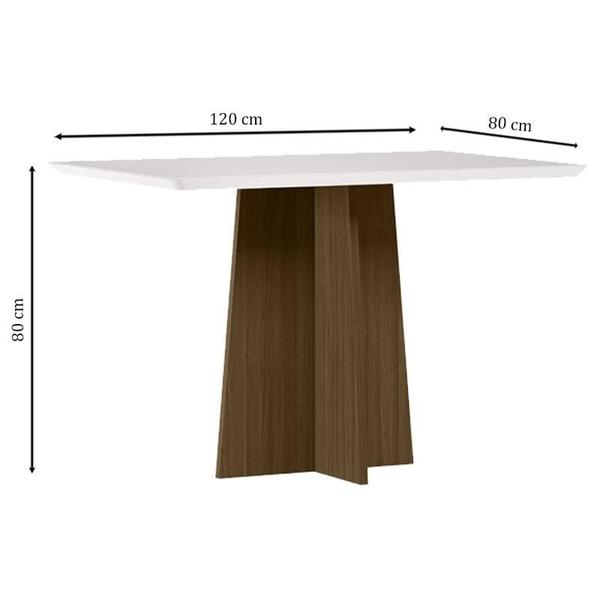 Imagem de Mesa de Jantar Anitta 120x80 cm com Vidro Imbuia Off White  New Ceval