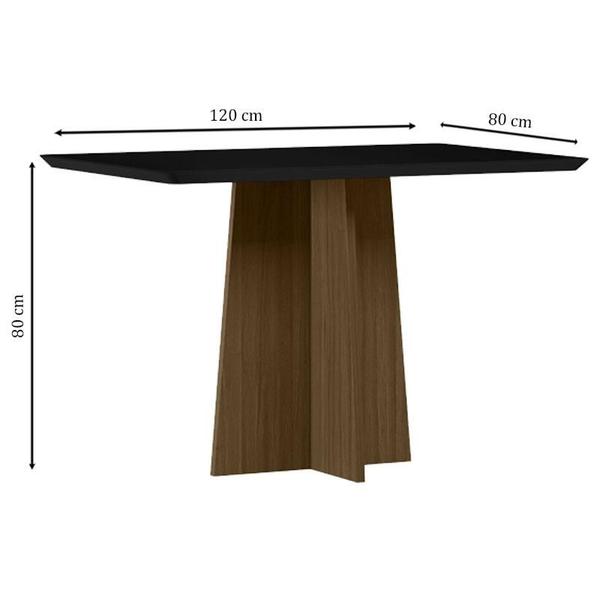 Imagem de Mesa de Jantar Anitta 120x80 cm com Vidro Imbuia Preto  New Ceval