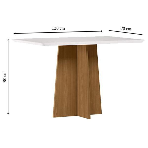 Imagem de Mesa de Jantar Anitta 120x80 cm com Vidro Ype Off White  New Ceval