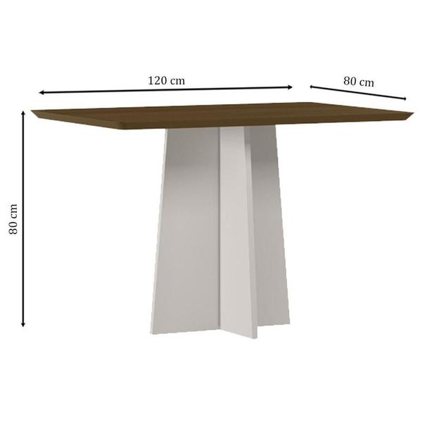 Imagem de Mesa de Jantar Anitta 120x80 cm sem Vidro Off White Imbuia  New Ceval