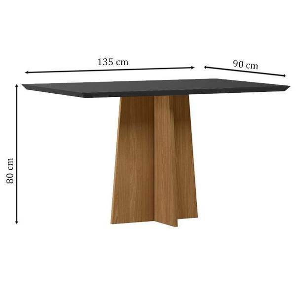 Imagem de Mesa de Jantar Anitta 135X90 cm com Vidro Ype Preto  New Ceval