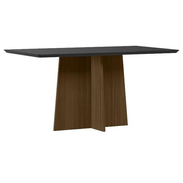 Imagem de Mesa de Jantar Anitta 160x90 cm com Vidro Imbuia Preto  New Ceval