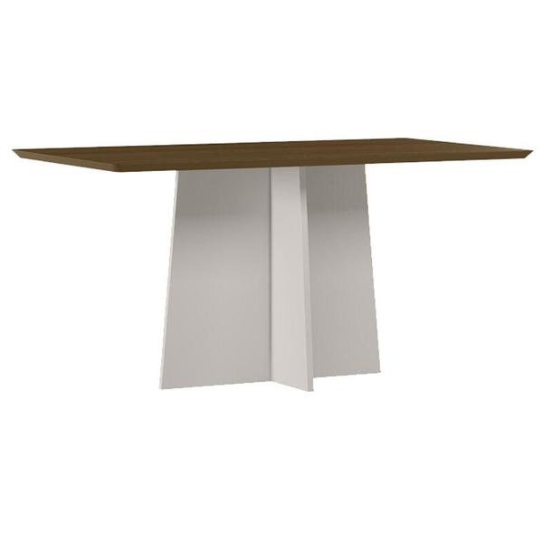 Imagem de Mesa de Jantar Anitta 160x90 cm sem Vidro Off White Imbuia   New Ceval