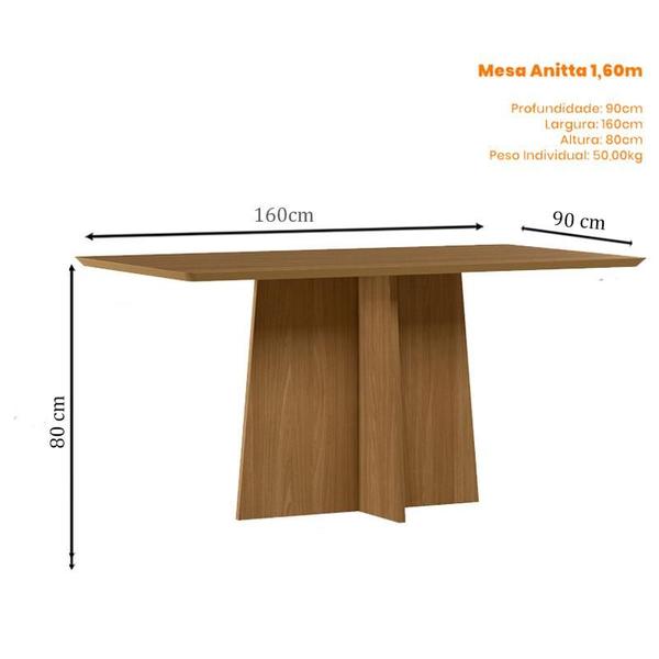 Imagem de Mesa de Jantar Anitta 160x90 cm sem Vidro Ype  New Ceval