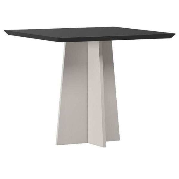 Imagem de Mesa de Jantar Anitta 90X90 cm com Vidro Off White Preto  New Ceval