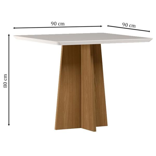 Imagem de Mesa de Jantar Anitta 90X90 cm com Vidro Ype Off White  New Ceval