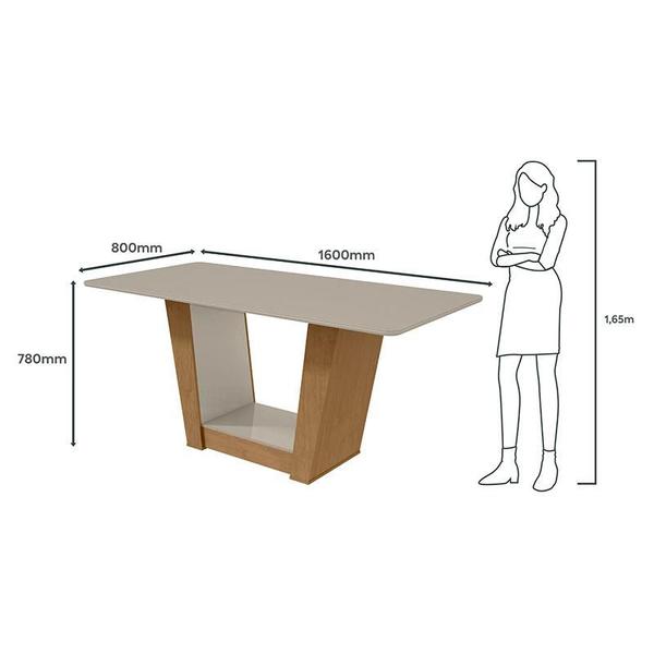 Imagem de Mesa de Jantar Apogeu 160 cm Amêndoa Clean Off White  Lopas