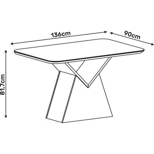 Imagem de Mesa de Jantar Argo Dj 1,36 X 0,90  Tampo Chanf Mad  Vidro Freijo / Cinza Urbano ( sem cadeiras )