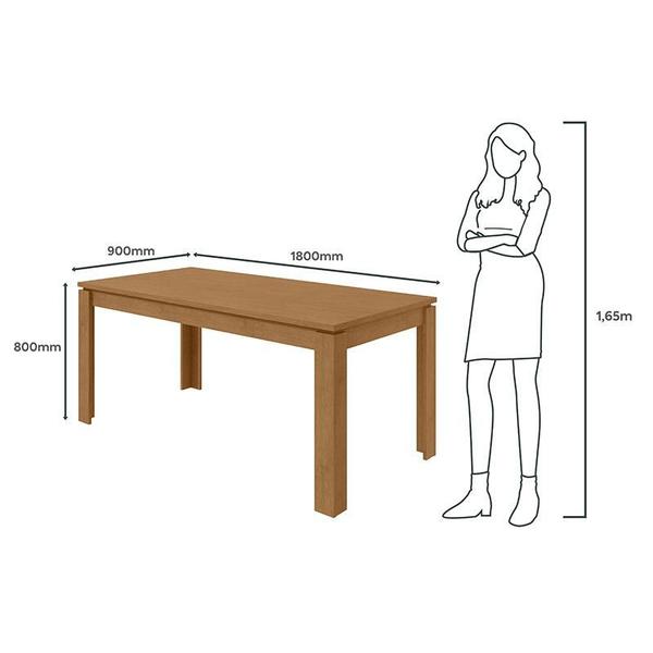 Imagem de Mesa de Jantar Athenas 180 cm Amêndoa Clean  Lopas