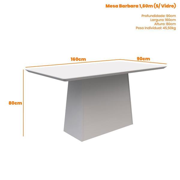 Imagem de Mesa de Jantar Bárbara 160x90 Tampo em MDF - New Ceval