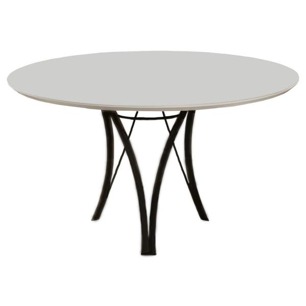 Imagem de Mesa de Jantar Barcelona Redonda 1,20M Off White Base em Metal Preto