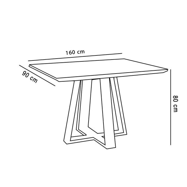 Imagem de Mesa de Jantar Brenda Off White 160x90 cm com 06 Cadeiras Flora Ipê/Veludo Vanilla - D'Rossi