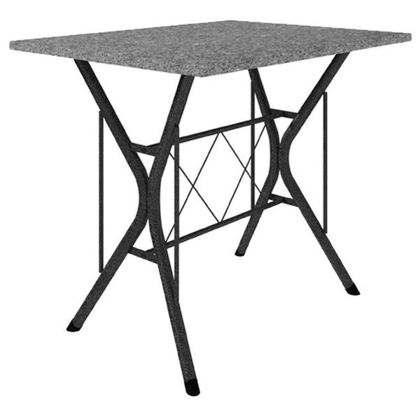 Imagem de Mesa de Jantar Bruna 100x60 cm Preta com Granito Ocre Itabira - Artefamol