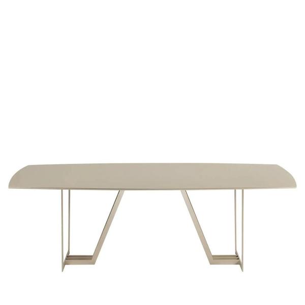 Imagem de Mesa de Jantar c/ Vidro Albany 240 cm - Champanhe