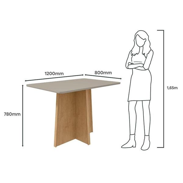 Imagem de Mesa de Jantar Celebrare 120 cm Amêndoa Clean Off White  Lopas