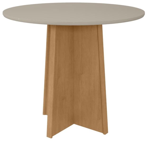 Imagem de Mesa de Jantar Celebrare  c/ tampo redondo 100x100 Amêndoa Clean/Off White Lopas