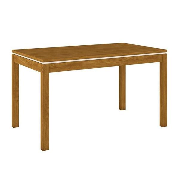 Imagem de Mesa de Jantar Chan 140 cm Tampo Reto Nature Off White com 4 Cadeiras Vita Marrom  Henn