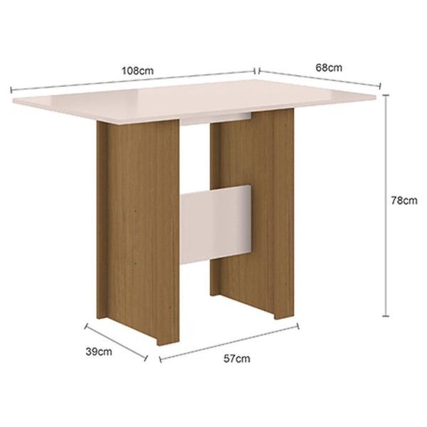 Imagem de Mesa de Jantar com 4 Cadeiras Ambiente Milano Carvalho Off White - Poliman