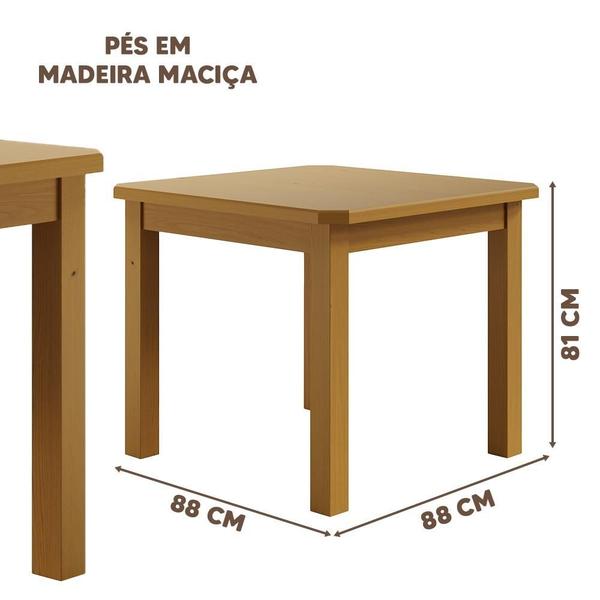 Imagem de Mesa De Jantar Com 4 Cadeiras Em Madeira Maciça 88cm Marrom Diamante Shop Jm