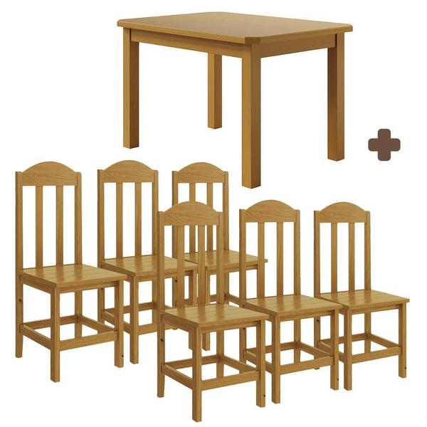 Imagem de Mesa De Jantar Com 6 Cadeiras Em Madeira Maciça 160cm Marrom Safira Shop Jm