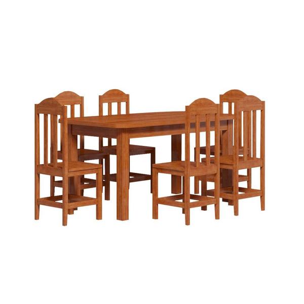 Imagem de Mesa De Jantar Com 6 Cadeiras Madeira Maciça 160 x 88 Mel Safira Nemargi