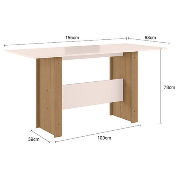 Imagem de Mesa de Jantar com 6 Cadeiras Milano Carvalho Off White - Poliman