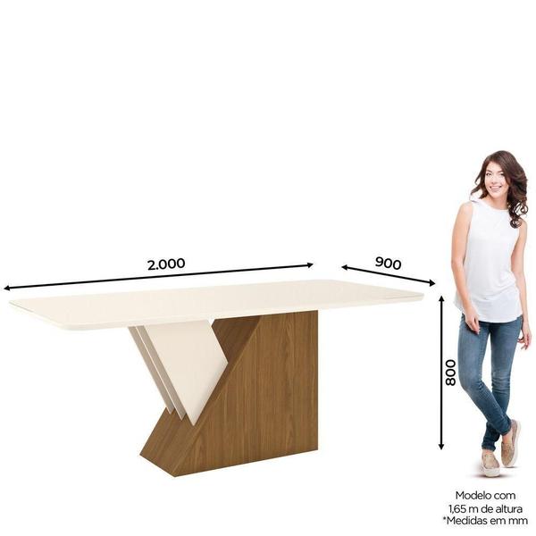 Imagem de Mesa De Jantar Com Tampo Mdf C/Vidro 200cm