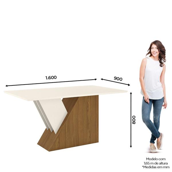 Imagem de Mesa de Jantar com Tampo MDF Canto Reto 160 Cm Epic Henn