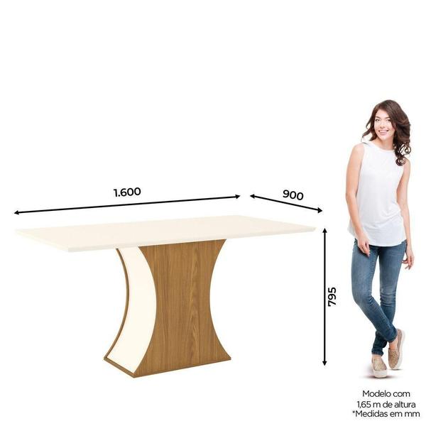 Imagem de Mesa De Jantar Com Tampo Mdf Com Canto Reto 160cm