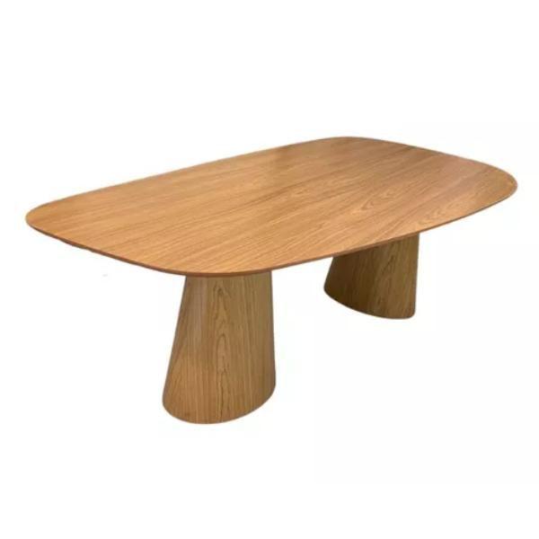 Imagem de Mesa de Jantar Cone orgânica Oval 180x100 cm com 2 Bases Freijó Tampo Freijó