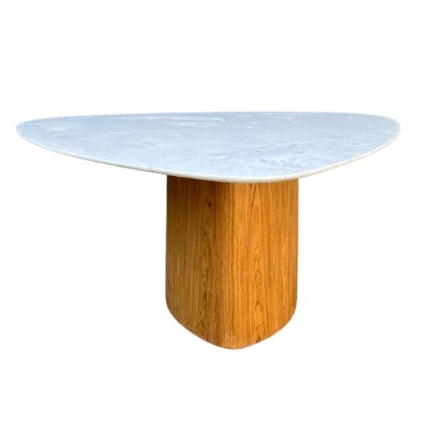 Imagem de Mesa de Jantar Cone orgânica Redonda 140x144 cm Base Freijó Tampo Mármore