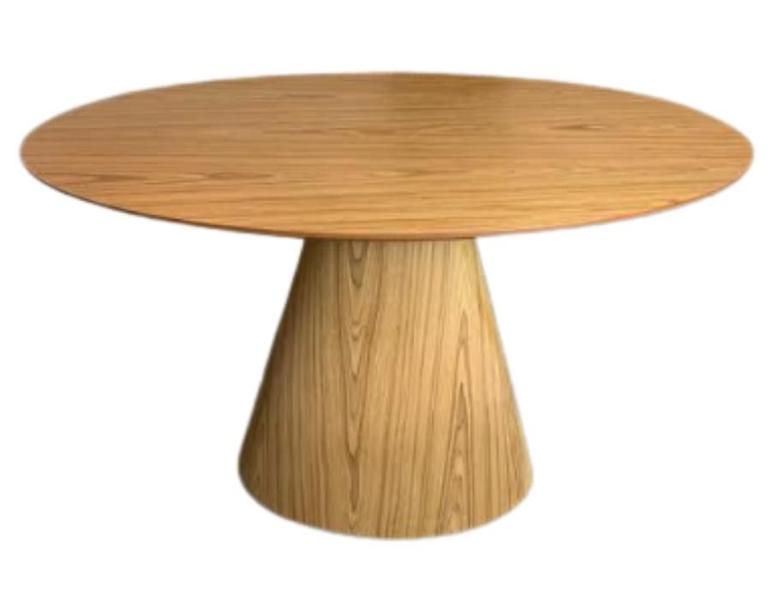 Imagem de Mesa de Jantar Cone Oval 120x80 cm Tampo Madeira Freijó Base Madeira Freijó